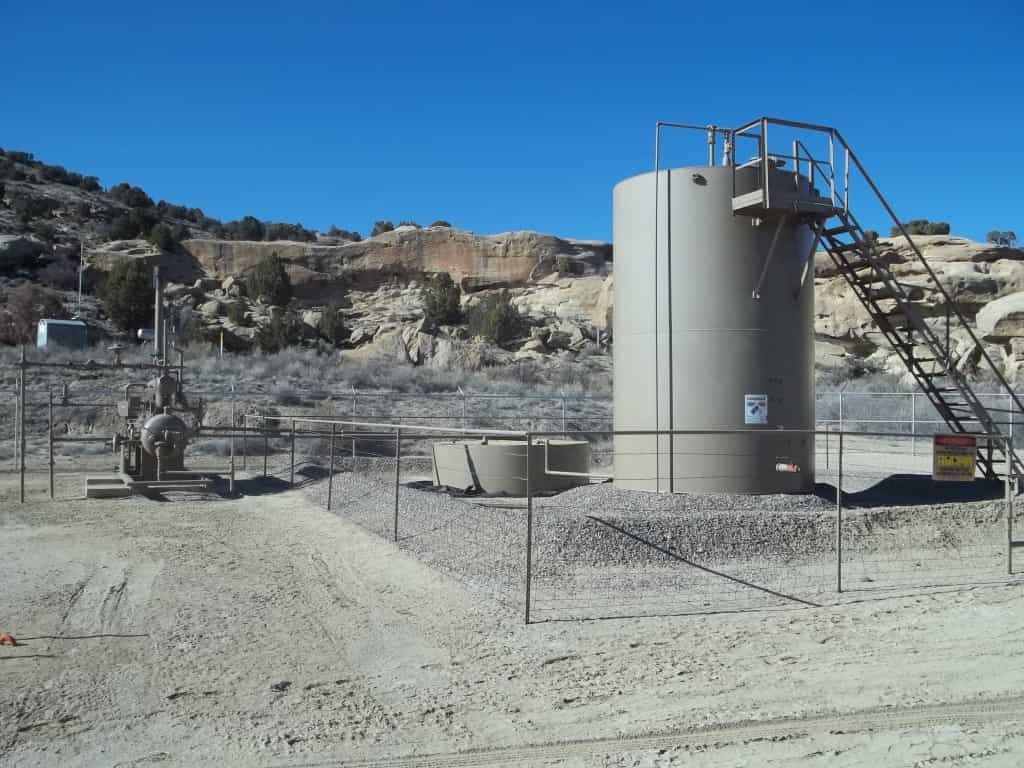 Storage tank in a desert area