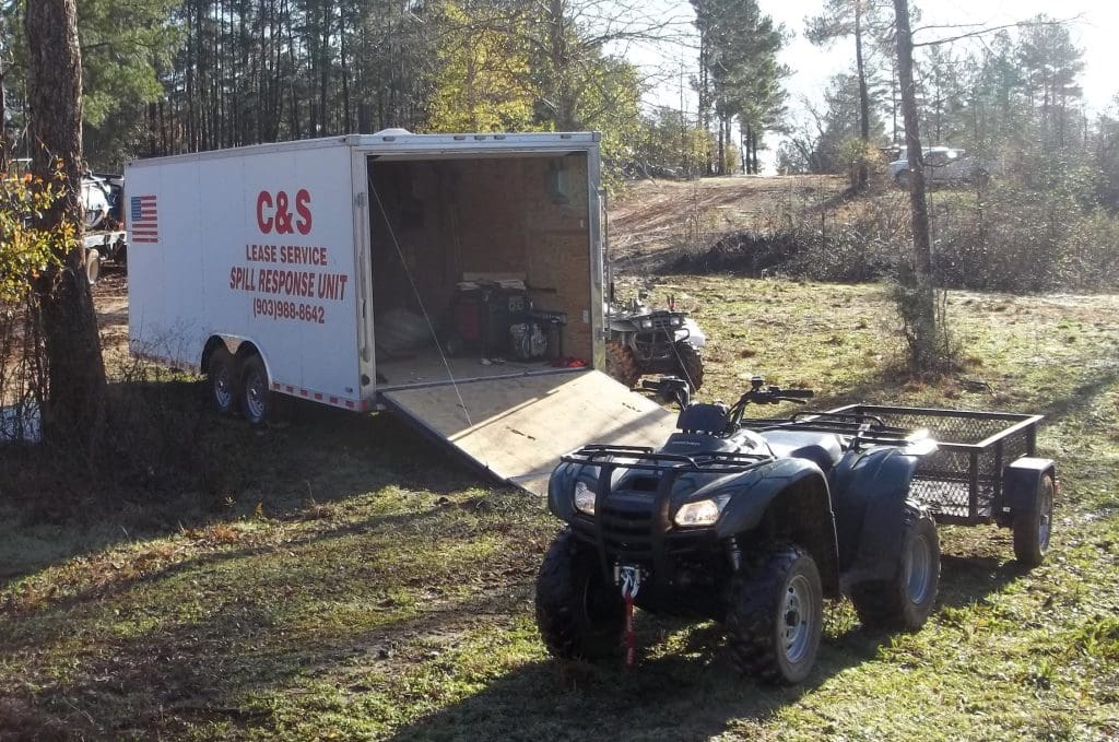 Emergency Spill Response Services - Image of C&S Lease Spill Response Unit trailer to cover Oil and gas spills, pipeline, transportation and manufacturing industries.