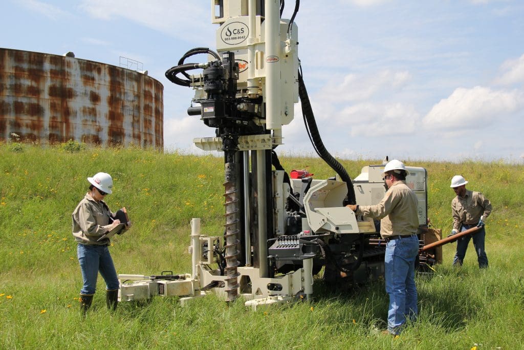 Environmental Drilling Services - A C&S team conducting sampling and drilling using a Geoprobe 3230DT Drill Rig.